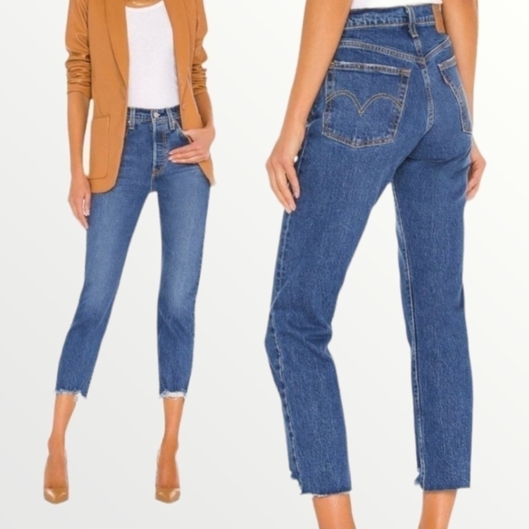 𝅺LEVI'S 50 High Waist Crop Straight Leg Jeans